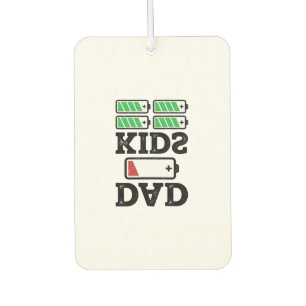 Vater Kinder Batterie Lustig Retro Vektor-Shirt-De Autolufterfrischer