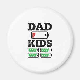 Vater Kinder Batterie Lustiges Vintage Vektor Shir Magnet