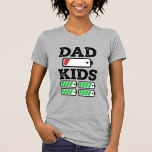 Vater Kinder Batterie Lustiges Vintage-Vektor-Shir T-Shirt