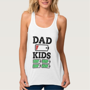 Vater Kinder Batterie Lustiges Vintage Vektor Shir Tank Top