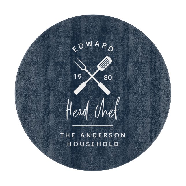 Vater Koch Grillen Grill Weihnachten Geburtstag mo Schneidebrett (Vorderseite)