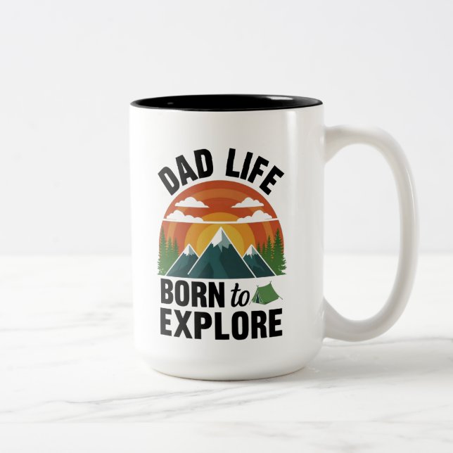 Vater Leben Geboren zu erforschen Zweifarbige Tasse (Rechts)