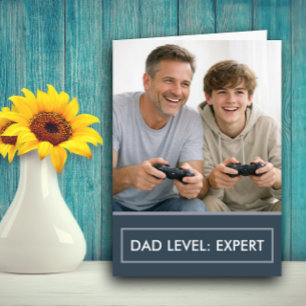 Vater Level Experte Gamer Vatertag Anpassbar Karte