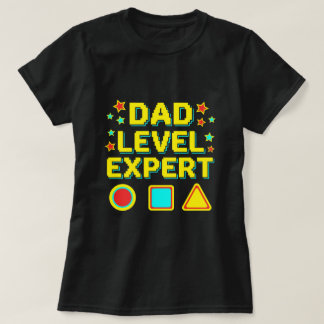 Vater-Level-Experte Retro-Gamer-Vater-Shirt T-Shirt