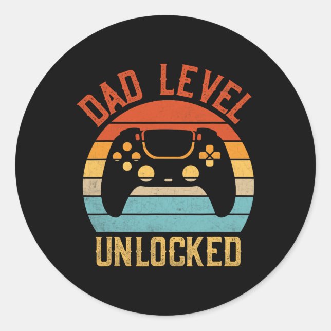 Vater-Level freigeschaltet - Gamer wird bald Vater Runder Aufkleber (Vorderseite)