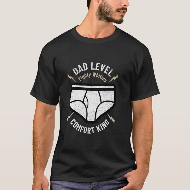 Vater Level Tighty Whities Pro Funny Retro Geschen T-Shirt (Vorderseite)
