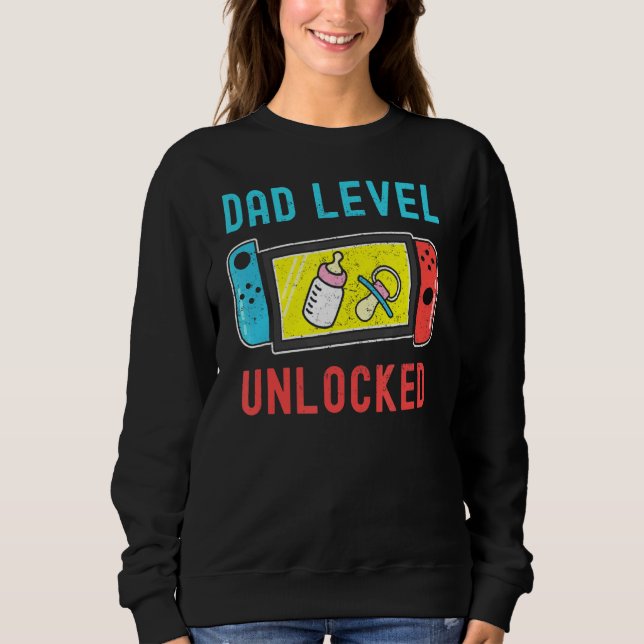 Vater Level Unlock New Dad Vaterschwangerschaft An Sweatshirt (Vorderseite)
