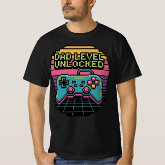 VATER-LEVEL UNLOCKIERT - Classic Pixel Gamer Editi T-Shirt