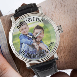 Vater Liebe Sie zum Rough and Back Foto Golf Armbanduhr