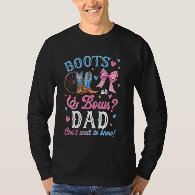 Vater-Lieben für Stiefel oder Bows Geschlechtsdeko T-Shirt (Vorderseite)
