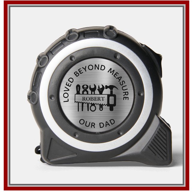 Vater liebt jenseits von Messing Steel Gray Black Maßband (Von Creator hochgeladen)