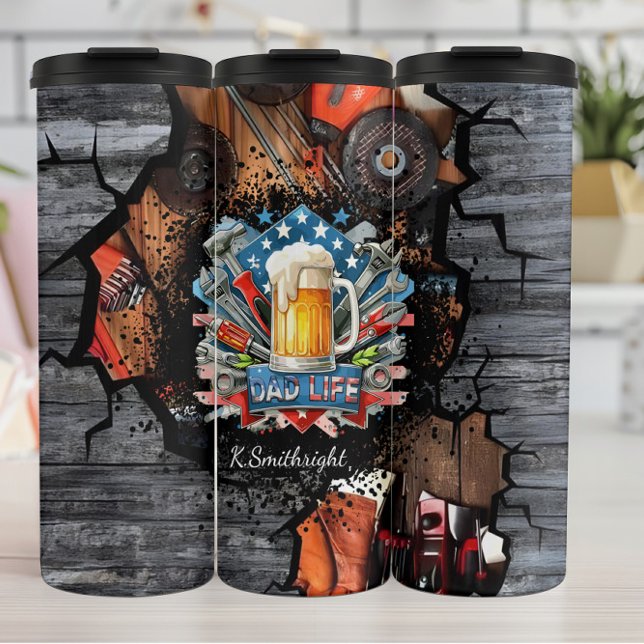 Vater Life Beer Tools Garage Thermosbecher (Von Creator hochgeladen)