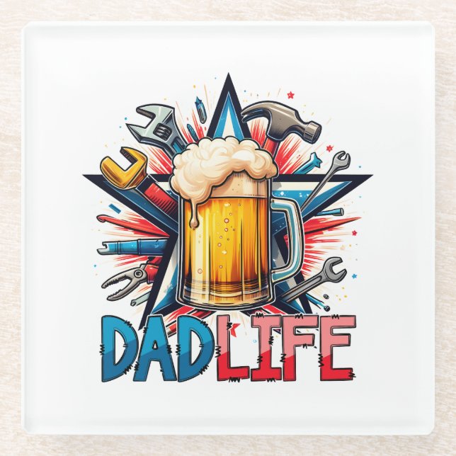 Vater Life Glasuntersetzer (Vorderseite)