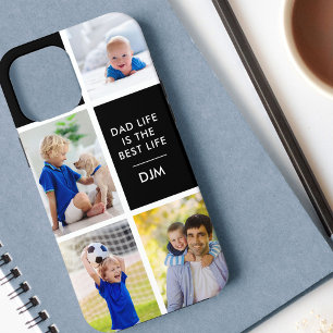 Vater Life ist das Beste 4-Foto-Initial Black Case-Mate iPhone Hülle