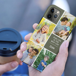 Vater Life ist das beste 4-Foto-Monogramm-Green Case-Mate iPhone Hülle