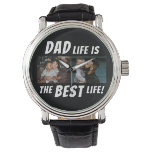Vater Life ist das beste Leben 2 Fotos Vater Armbanduhr