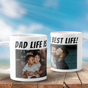 Vater Life ist das beste Leben 2 Fotos Vater Jumbo-Tasse