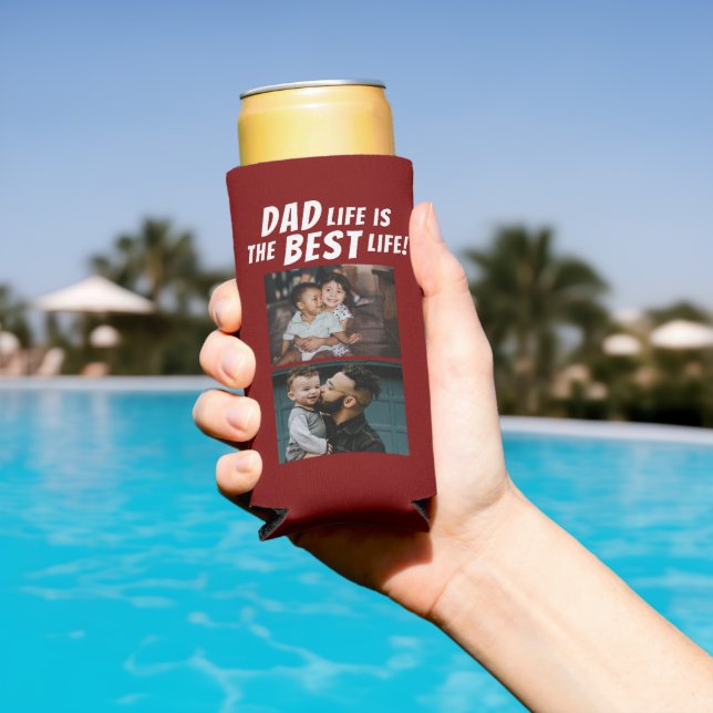 Vater Life ist das beste Leben 2 Fotos Vater Rot Selters Dosenkühler (In Situ Pool)