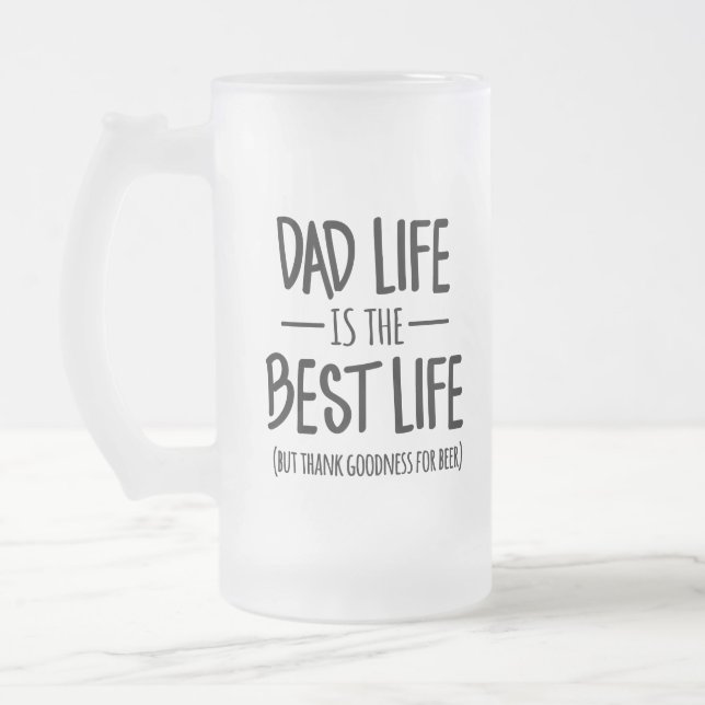 Vater Life ist die beste Bier-Tasse Mattglas Bierglas (Links)