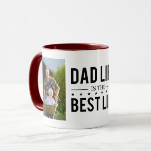 Vater Life Modernes Personalisiertes Foto Vatertag Tasse
