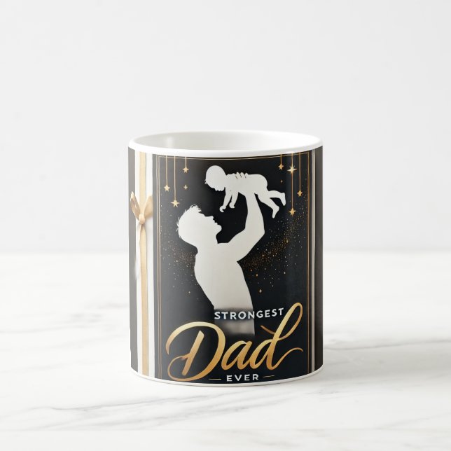 Vater Lifting Baby Silhouette Vater Tag Kaffeetasse (Mittel)