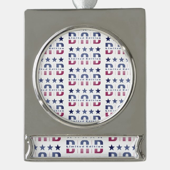 Vater Limited Edition Banner-Ornament Silber (Vorderseite)