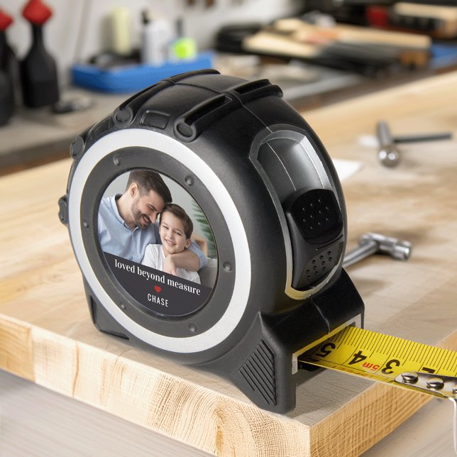 Vater "Loved Beyond Measure" Foto & Name Maßband (Von Creator hochgeladen)