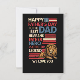 Vater Löwe Patriotisch Flache Grußkarte Amerikanis Karte