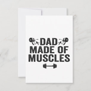 Vater Made of Muscles Funny Fitness Vater Geschenk Dankeskarte