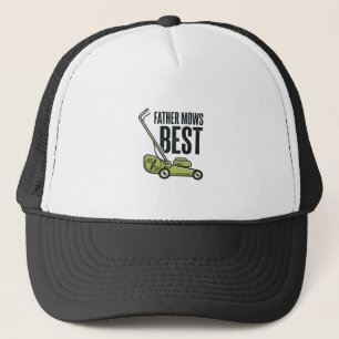 Vater mäht am besten Vintage-Rasenmäher-Shirt-Desi Truckerkappe