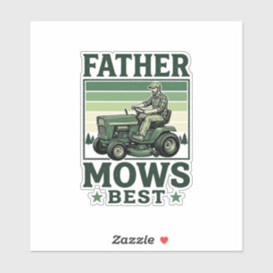 Vater mäht besten Vintage-Rasenmäher-Shirt-Design_ Aufkleber