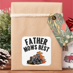 Vater mäht schönsten Vater Feuerzellenfeuerzunge M Quadratischer Aufkleber