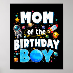 Vater Mama des Geburtstagsjungen Astronauten Famil Poster