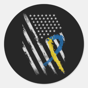 Vater-Mama-Down-Syndrom Runder Aufkleber