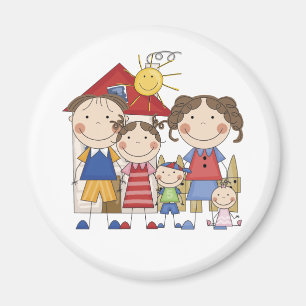 Vater, Mama, große Schwester, mittlerer Bruder, Magnet