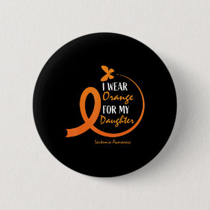 Vater Mama I Orange für meine Tochter Leukämie Awa Button