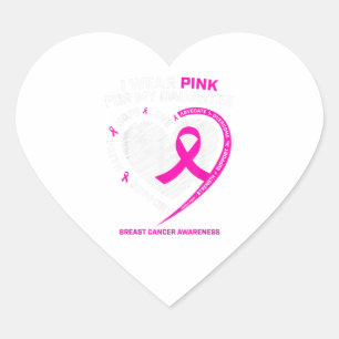 Vater Mama ich trage Rosa für meinen Brustkrebs al Herz-Aufkleber