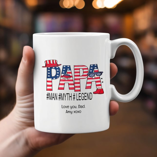 Vater Man Myth Legend American Vathers Day Kaffeetasse (Von Creator hochgeladen)