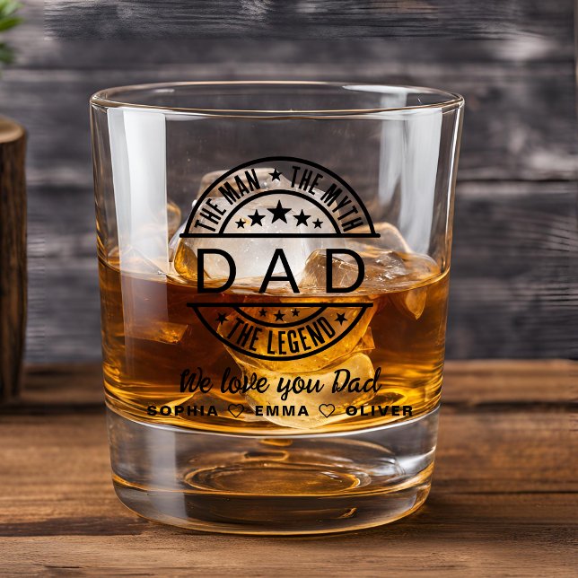 Vater Man Myth Legend Vatertag Whiskyglas (Von Creator hochgeladen)