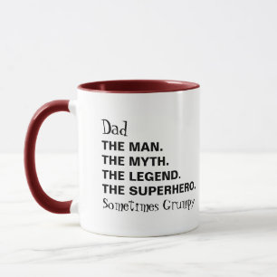 Vater Man Myth Legende manchmal Grumpy Typografie Tasse