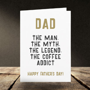 Vater Mann Mythos Legende Kaffeetäter Lustig Karte