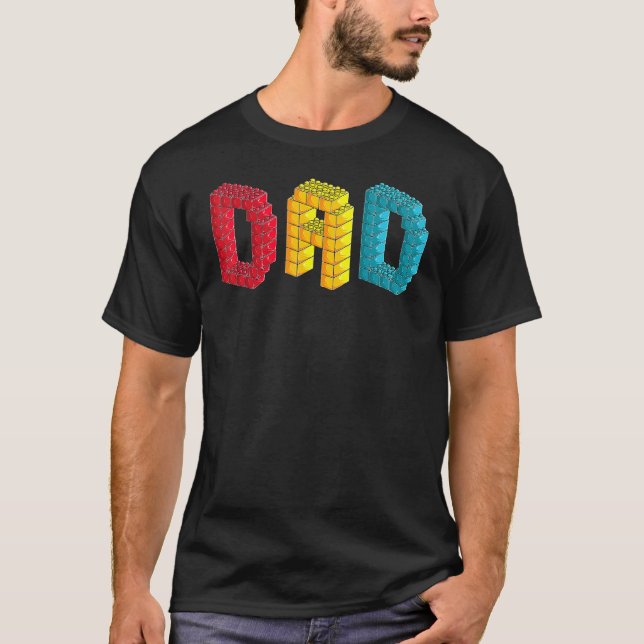Vater Master Builder Gebäude Bricks Blocks Familie T-Shirt (Vorderseite)