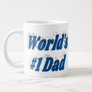 Vater meerblauer halber Text Jumbo-Tasse