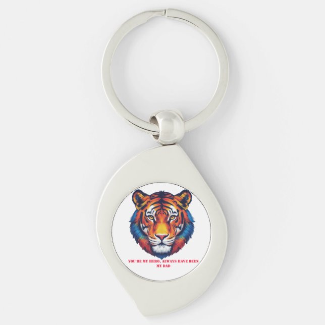 "Vater, mein Held - Fierce Tiger Head Acrylic Schl Schlüsselanhänger (Vorderseite)