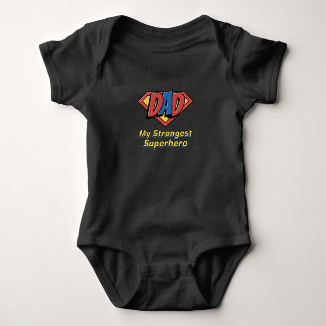 VATER Mein stärkster Superheld Baby Strampler (Vorderseite)