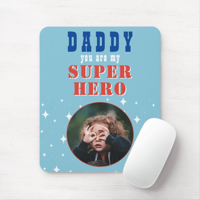 Vater mein Superhero Fun Foto Vathers Day Mousepad (Mit Mouse)