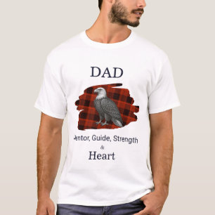 Vater Mentor Guide Stärke & Herz Adler Karo rot T-Shirt