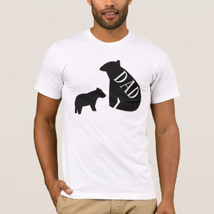 Vater Minimalistisch Geometrischer Bär und Kürbche T-Shirt