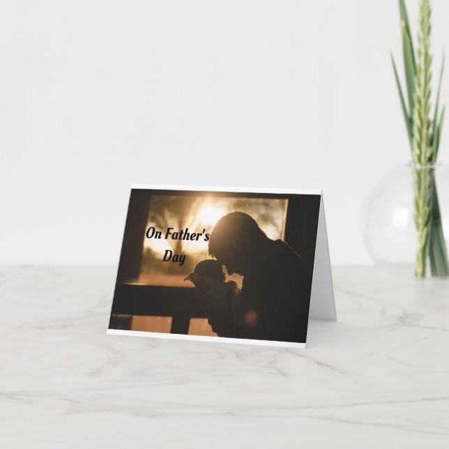 Vater mit Baby-Grußkarte Karte (Vorderseite)