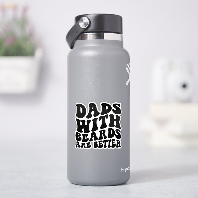 Väter mit Bärenbart sind besser, sonniger Vater Aufkleber (HydroFlask)